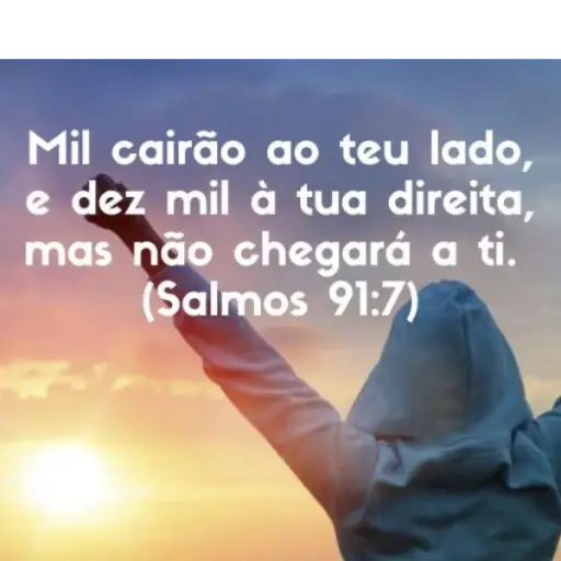 Figurinhas Salmos 91:7 para whatsapp